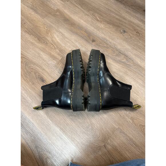 Dr. Martens Docs Quad 2976 Black Smooth Leather Platform Chelsea Boots Size 7 - Picture 4 of 9
